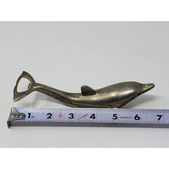 Vintage Barware‎ Silver Tone Metal Dolphin Bottle Opener - Picture 6 of 6